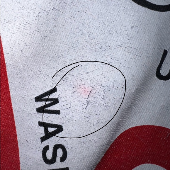 GUESS? Navy blue, red & white logo long sleeved t-shirt Large​ - Picture 6 of 6